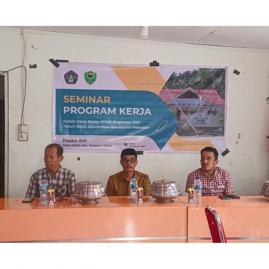 Seminar Proker KKN UHM Angk.XXII Posko XVI di Desa Siddo